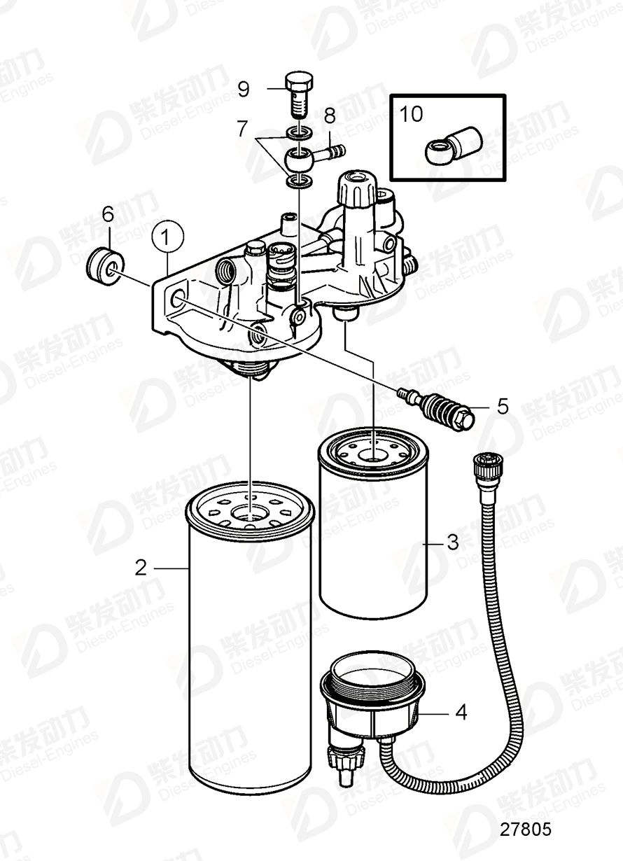 volvo penta Fuel filter 20998367 Drawing volvo penta Fuel filter 20998367 Drawing